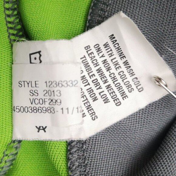 Under Armour Heatgear Men's Size Small Grey & Lime Green Loose Fit Polo Shirt - Picture 6 of 11